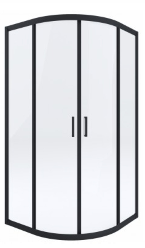 Sprchový kút - Deante KYP N52K KABÍNA FUNKIA NERO 80X80 SEMI-KRUHOVÁ