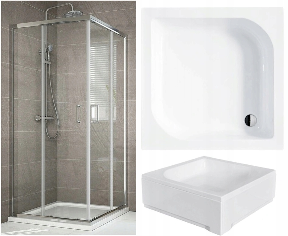 Sprchový kút - Sprchová kabína 90x90 hlboká sprchová vanička 24/38 cm