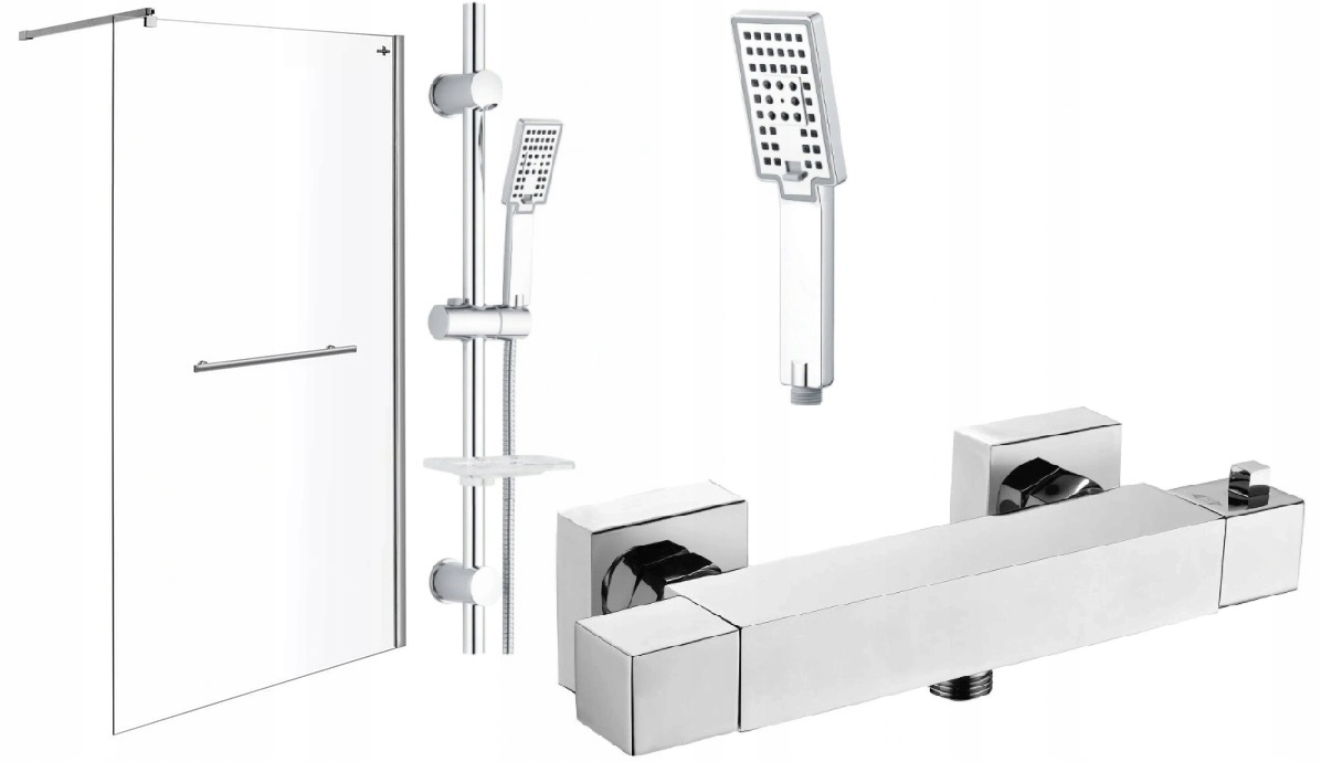 Sprchový kút - Sprchovací kút WALK-IN 120 + sprcha + TERMOSTAT