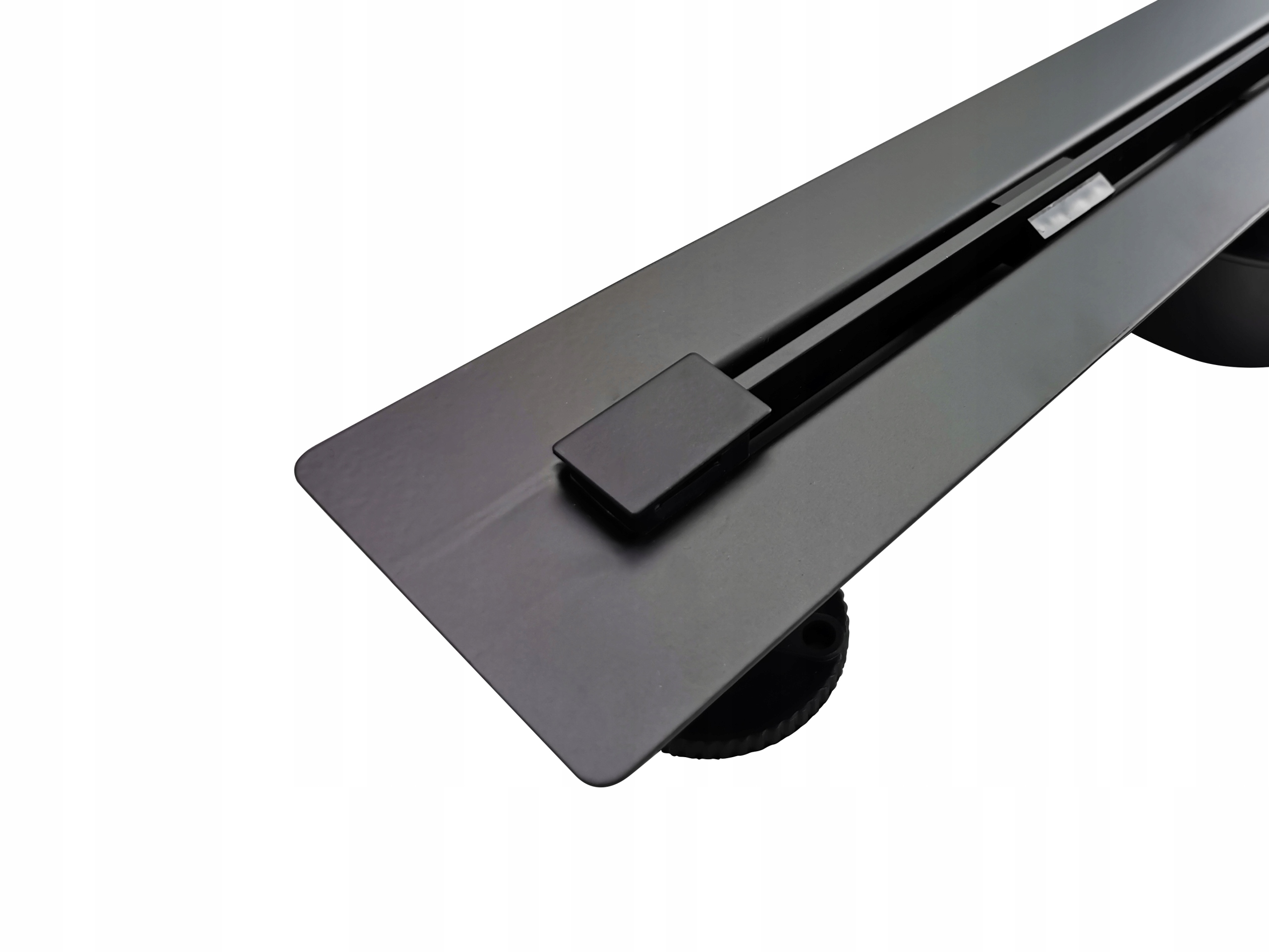 Sprchový žľab - VYPÚŠŤAJTE 80 cm ČIERNE SUPER SLIM NEVIDITEĽNÉ OTOčenie 4 mm