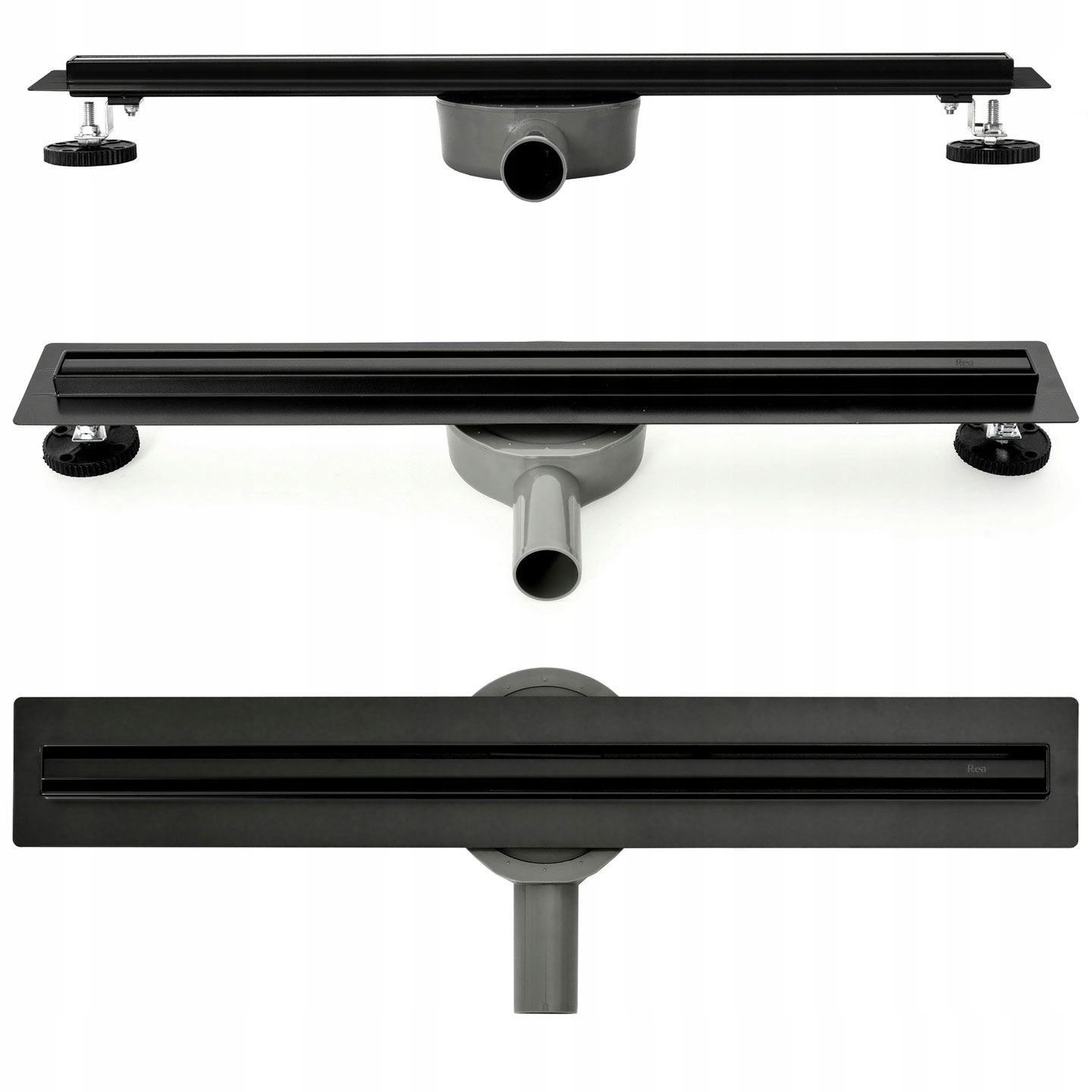Sprchový žľab - Lineárny otočný odtok Slim Neo Pro Black 60 cm