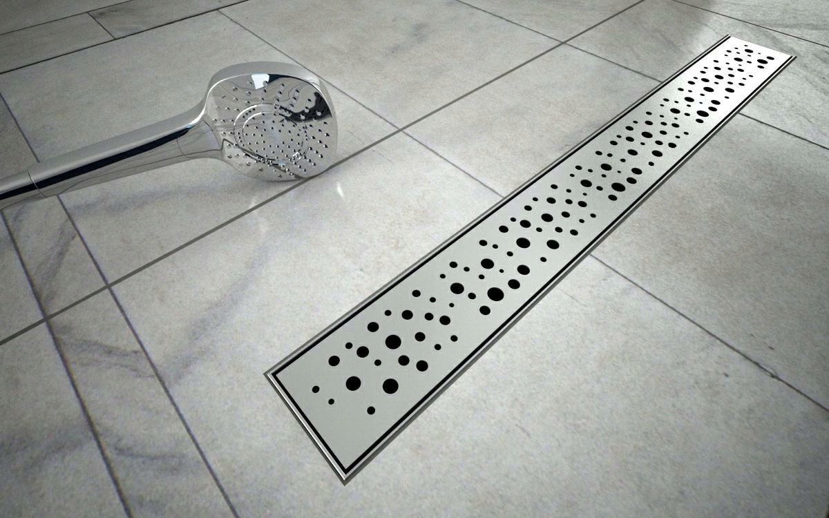 Sprchový žľab - LINEÁRNY ODTOK Sanitline Kvapky 90cm
