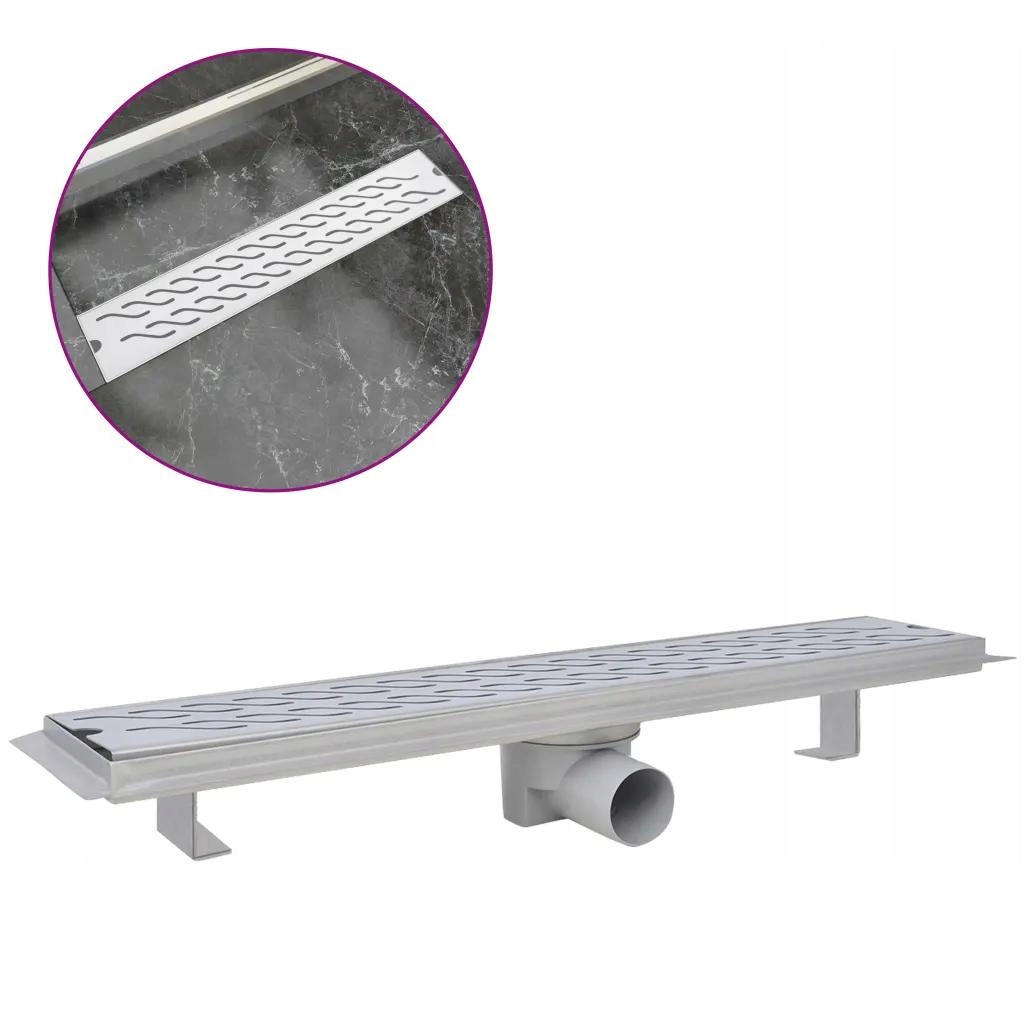 Sprchový žľab - Oceľový lineárny odtokový žľab 630x140mm