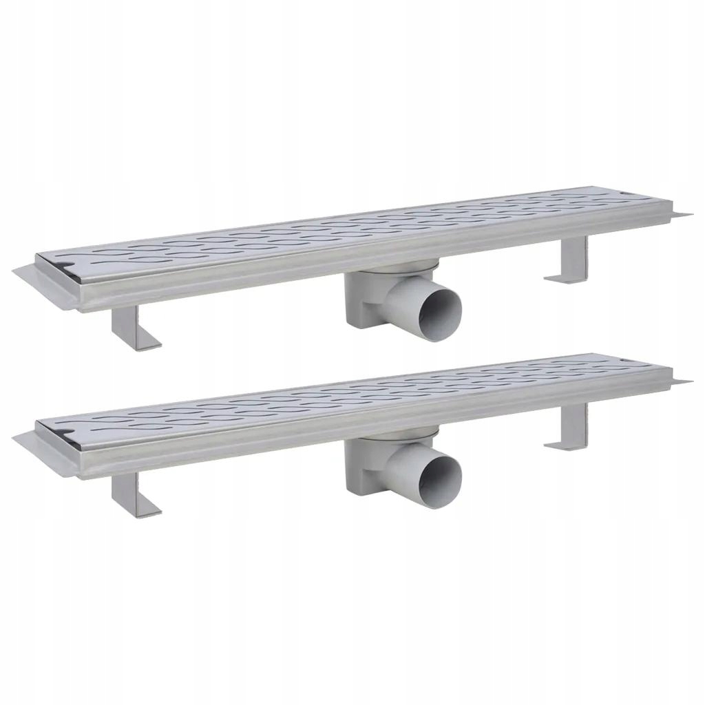Sprchový žľab - Oceľový lineárny odtokový žľab 2ks 630x140mm