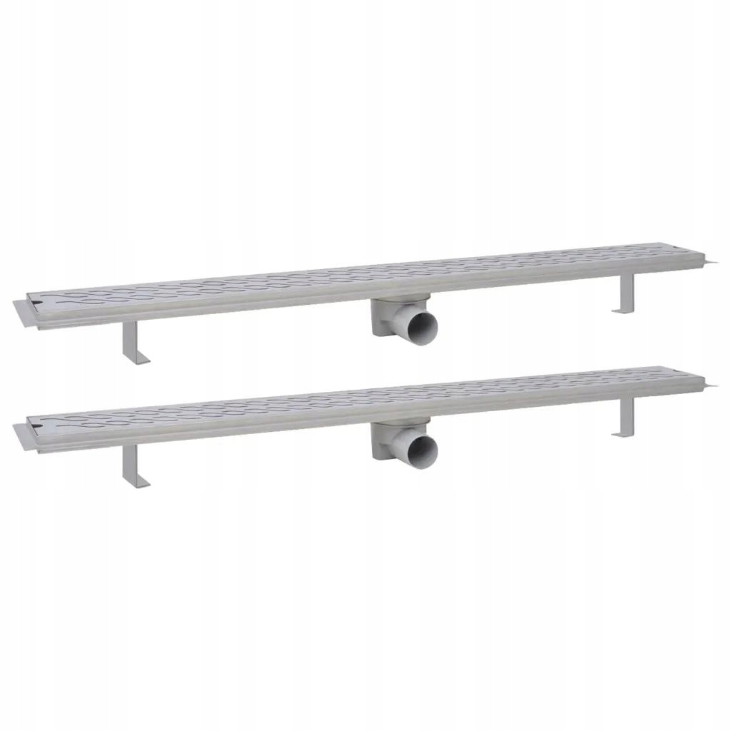 Sprchový žľab - Oceľový lineárny sprchový odtok 2ks 1030x140mm