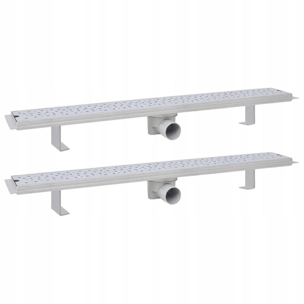 Sprchový žľab - Oceľový lineárny odtokový žľab 2ks 830x140mm