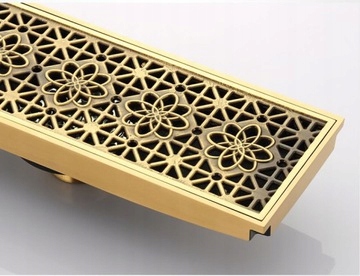 Sprchový žľab - VYPÚŠŤAJTE GRILLE RETRO LINE ZLATÚ mosadz