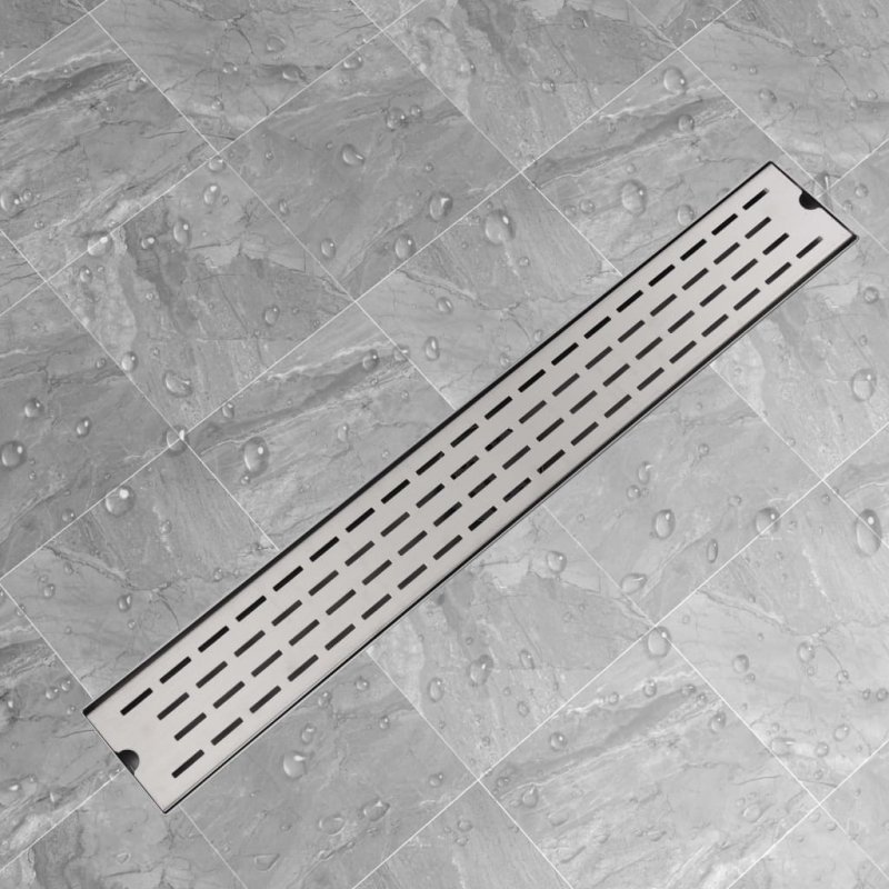 Sprchový žľab - Odtokový rošt, lineárny, 830x140 mm, líniový vzor,