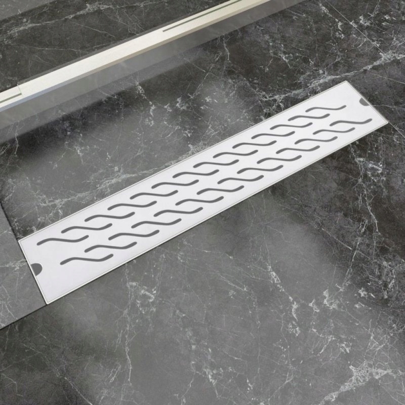 Sprchový žľab - Odtokový rošt, lineárny, 630x140 mm, vlnový vzor,