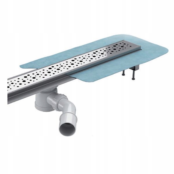 Sprchový žľab - MODRÉ LINEÁRNE ODVODNENIE 700 MM S VÝFUKOVÝM ROŠTOM
