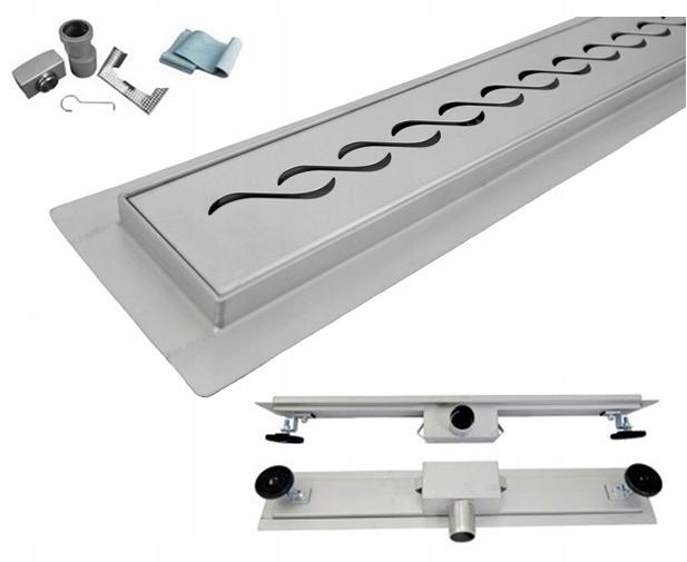 Sprchový žľab - LINEÁRNY SPRCHOVÝ VYPÚŠŤADLO 65 CM M01 VLNA NÍZKE 52 M