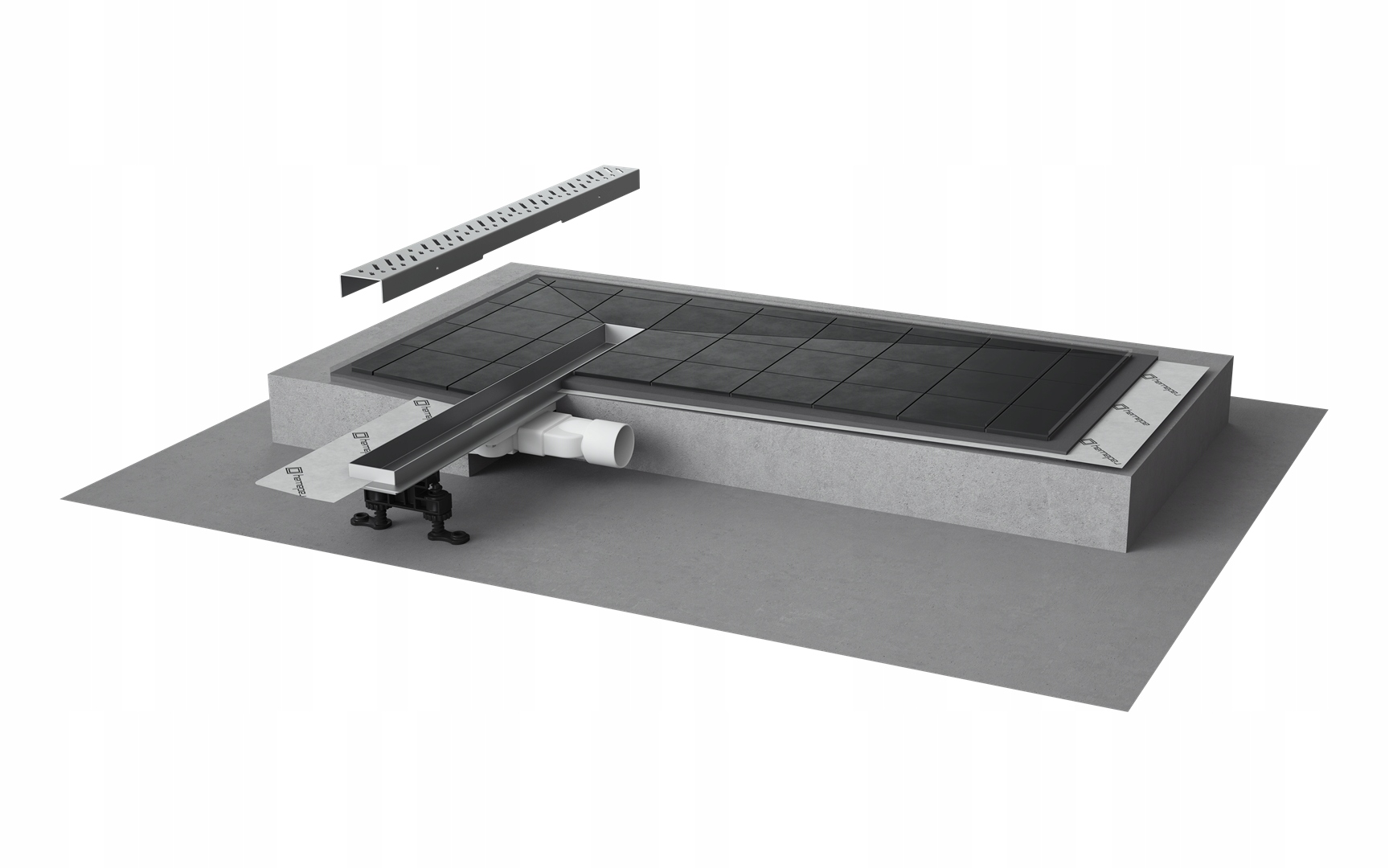 Sprchový žľab - Lineárny odtok SLIM Radaway 75 cm oceľ
