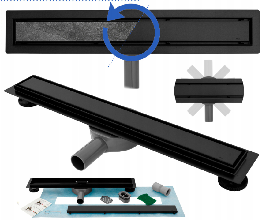 Sprchový žľab - BLACK Drain Lineárny odtok NEO 2v1 Pro 90