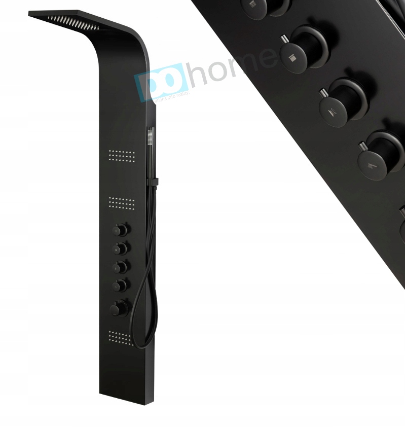 Sprchový panel - Oceľový sprchový panel Corsan PL Akoja Black