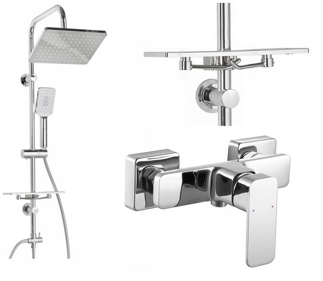 Sprchový panel - OMNIRES APURE AP2240 + Sprchová hlavica 26 cm s POLICOU