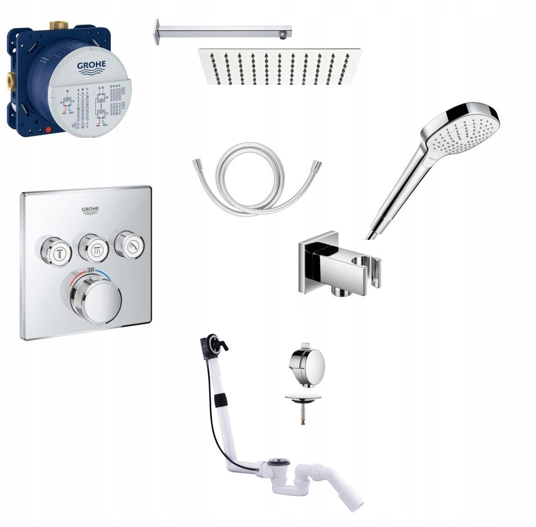 Sprchový panel - Grohe SmartControl 25 cm termo podomietková sada