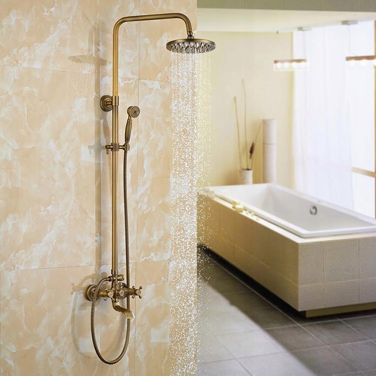 Sprchový panel - MEGA SPRCHOVÁ SADA ANTIQUE RETRO MOSADZ