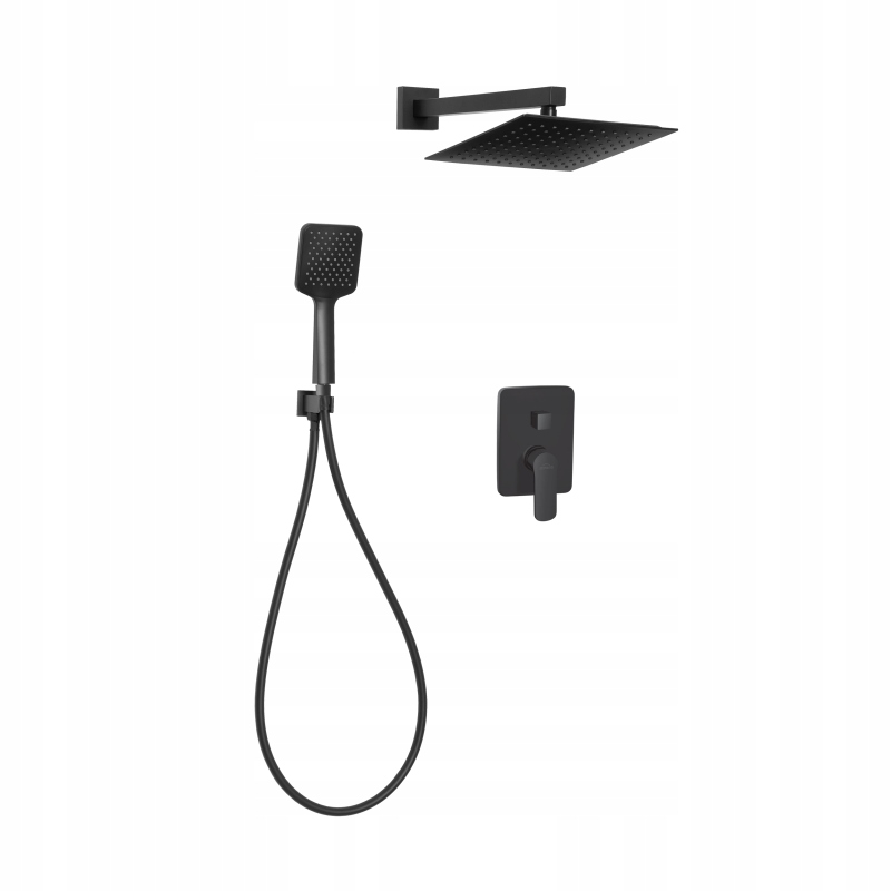 Sprchový panel - SIROS BLACK MAT BLACK INVENA FLUSH SET