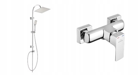 Sprchový panel - FLORINA CHROME RAIN AU-30-001 + BATÉRIA NYX