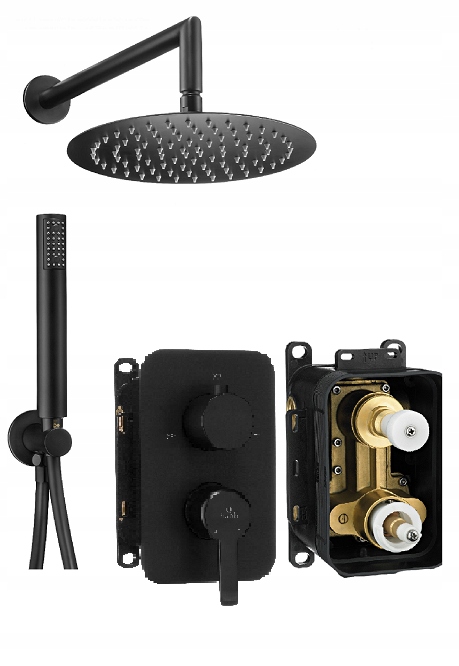 Sprchový panel - ARNIKA FLUSH BOX S DÚHOU 30 cm ČIERNY
