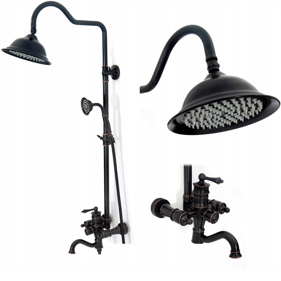 Sprchový panel -  SÚPRAVA ČIERNEHO MOSADZA Vintage Black Rea