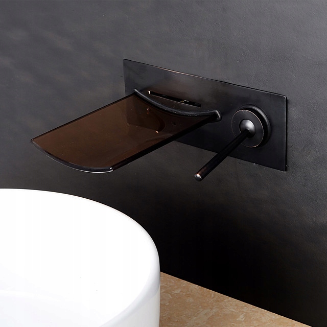 Umyvadlová batéria - Čierny LED faucet na stenu