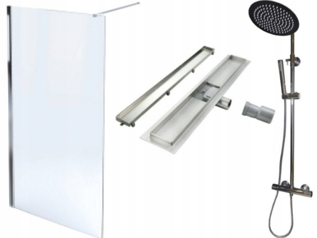 Sprchový panel - PREVÁDZKOVÝ VÝSTUP BATÉRIE TERMOSTATU 85X200 KIT