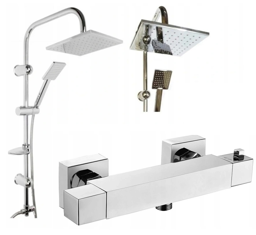 Sprchový panel - SADA RAINBOW + KUBICKÝ TERMOSTATICKÝ faucet
