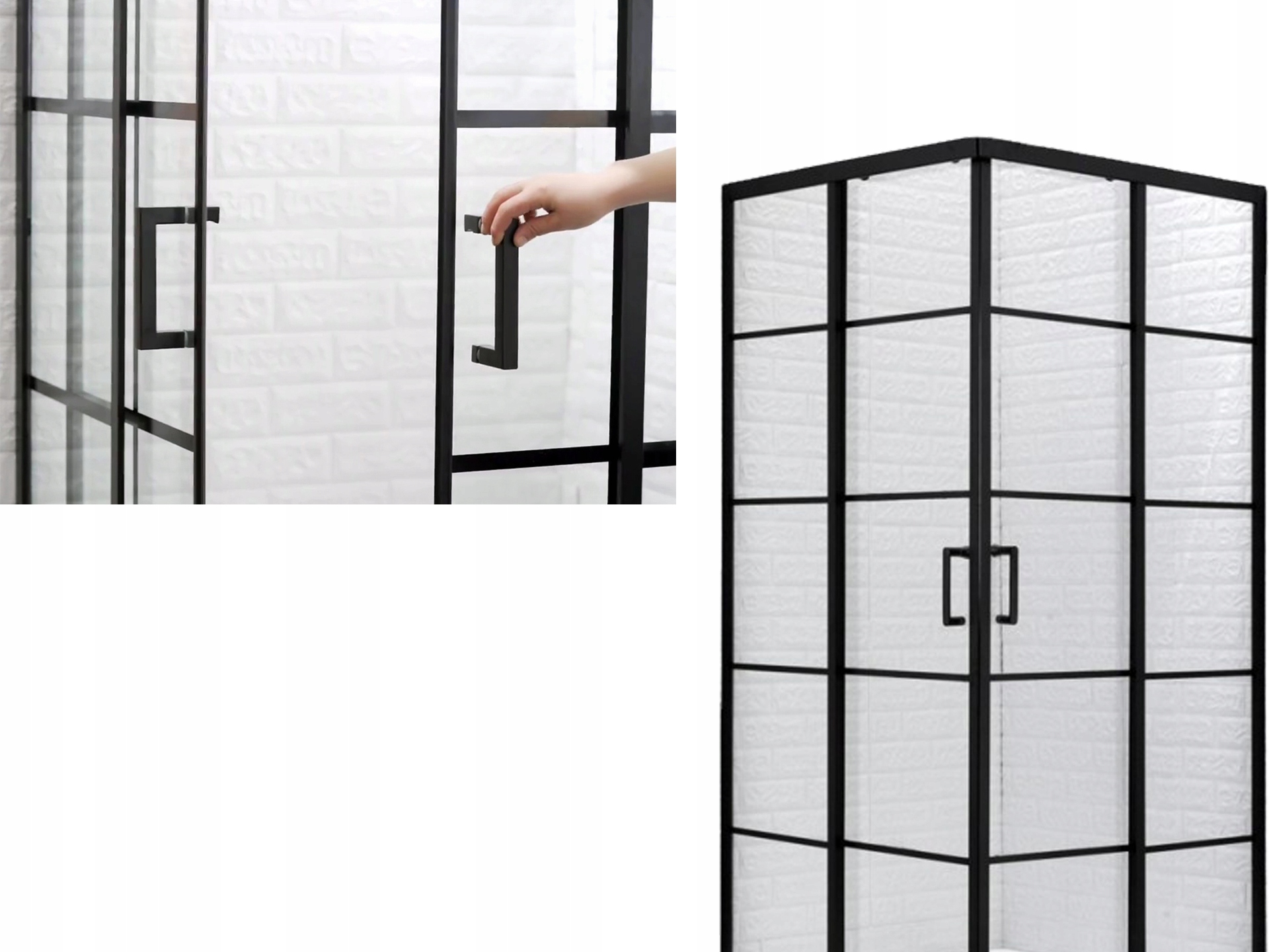 Sprchový panel - Čierny sprchovací kút 90x90, sifónová vanička 185