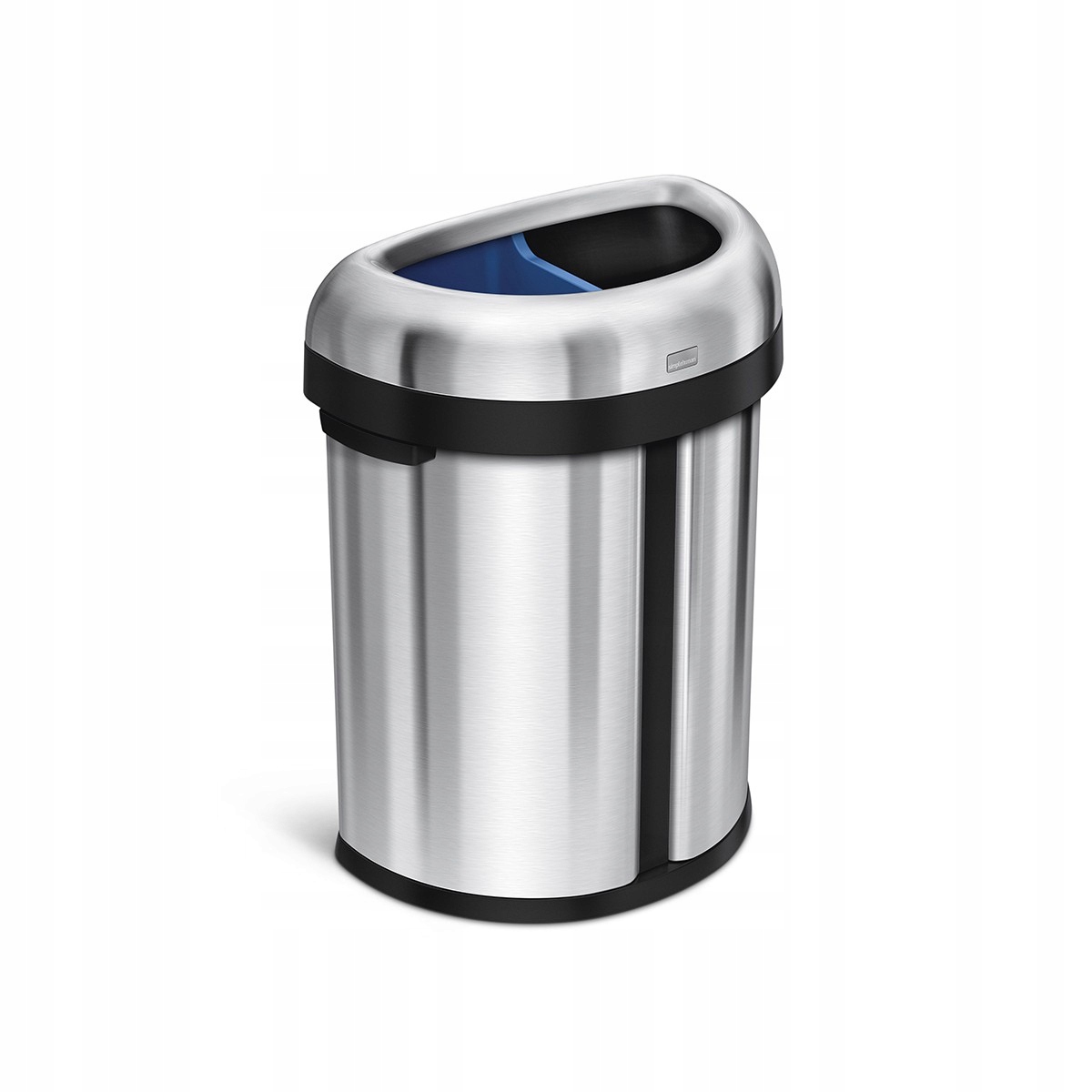 Košík OTVORENÝ RECYKLÁTOR 66L - polkruhový, brúsená oceľ