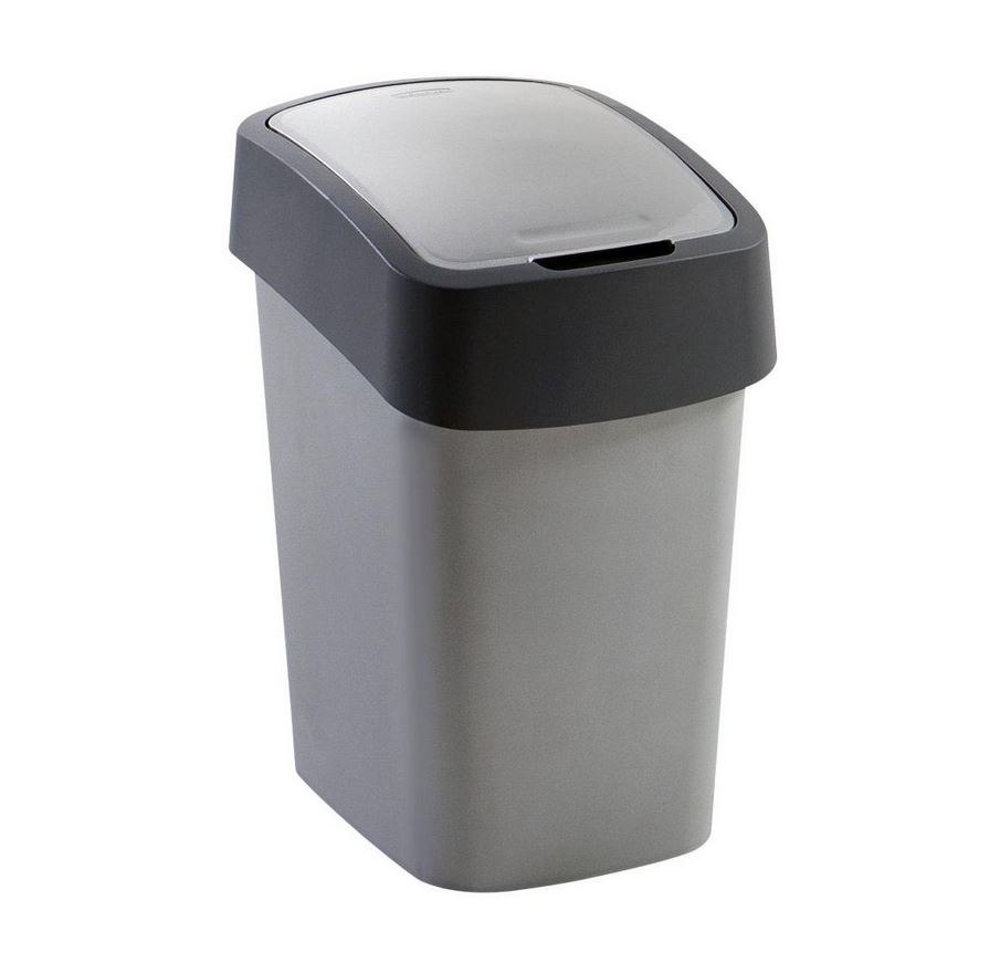 Odpadkový kôš, vedro, separácia odpadu, 25l, sivá, naklonená