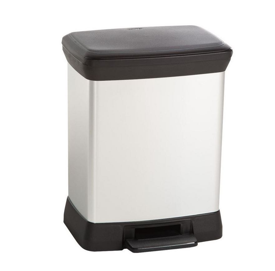 Odpadkový kôš IPS s vekom, strieborný pedál, 30 l