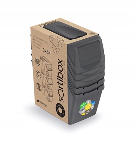 KOŠÍK SORTIBOX 3x20L ANTRACIT