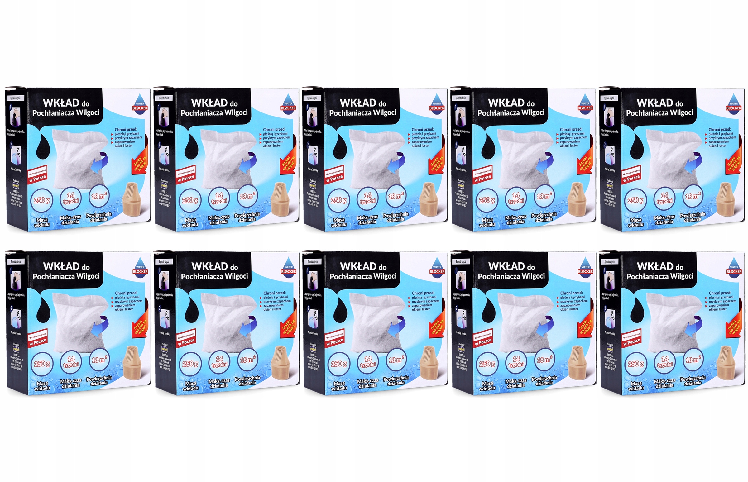 Odvlhčovač vzduchu - Ewbet Odvlhčovač vlhkosti, kartušový odvlhčovač 250g x 10