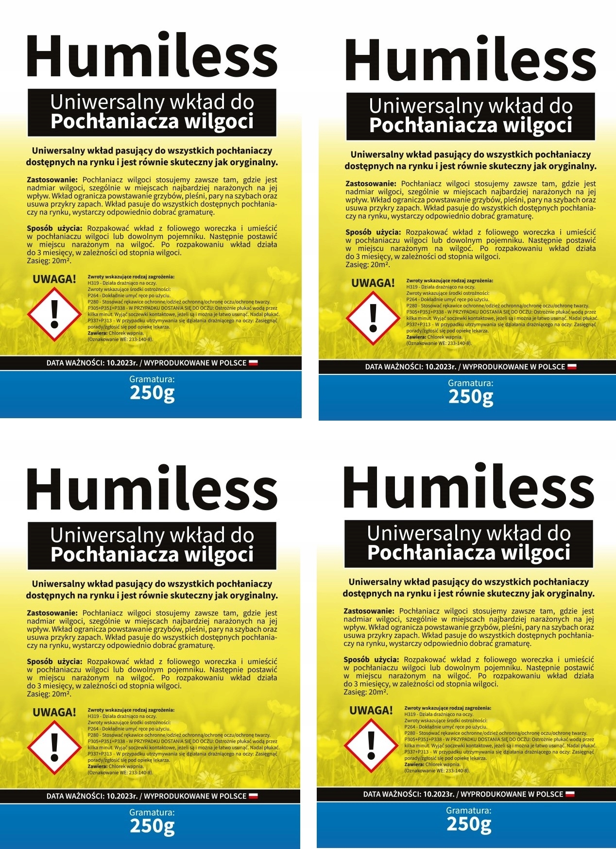 Odvlhčovač vzduchu - Absorbér vlhkosti - náplň do sušičky 250g x 50 ks