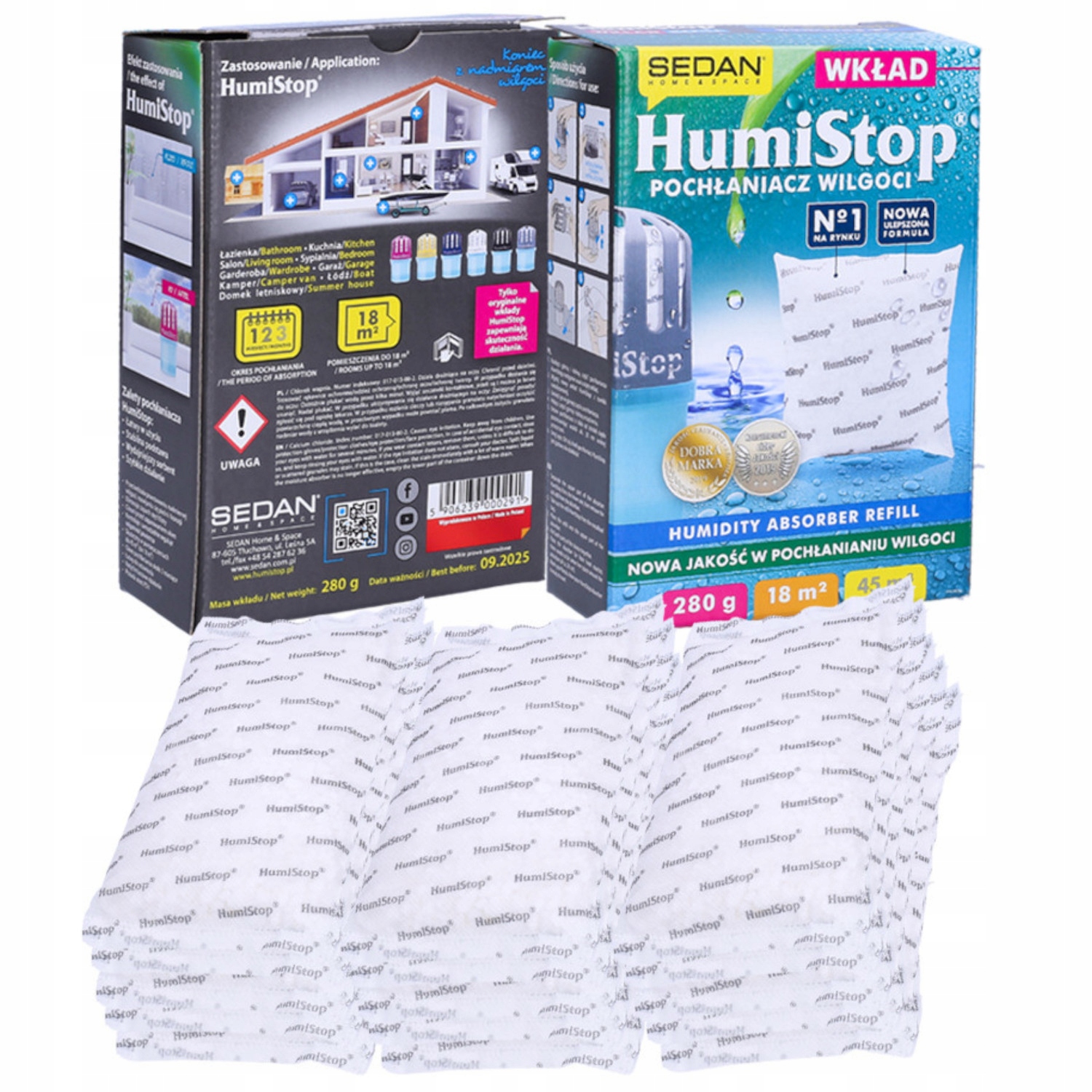 Odvlhčovač vzduchu - Absorbér vlhkosti - náplň 280g - sada 15 kusov