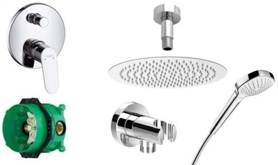 Umyvadlová batéria - SKRUTKOVANÁ SADA HANSGROHE + SPRCHOVÁ SPRCHA 40