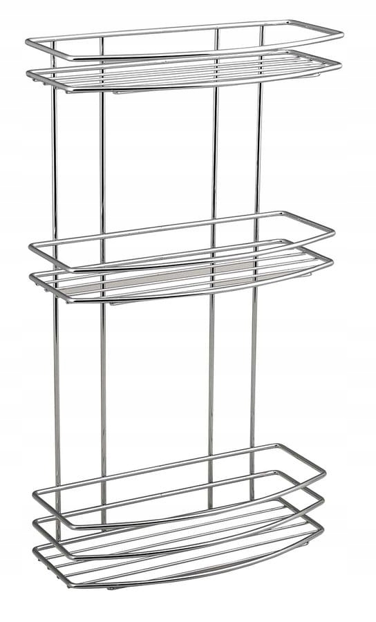 Polička do kúpelne - Trojitá drôtená polička CHROM LINE, 25 x 48,5 x 12,5 cm