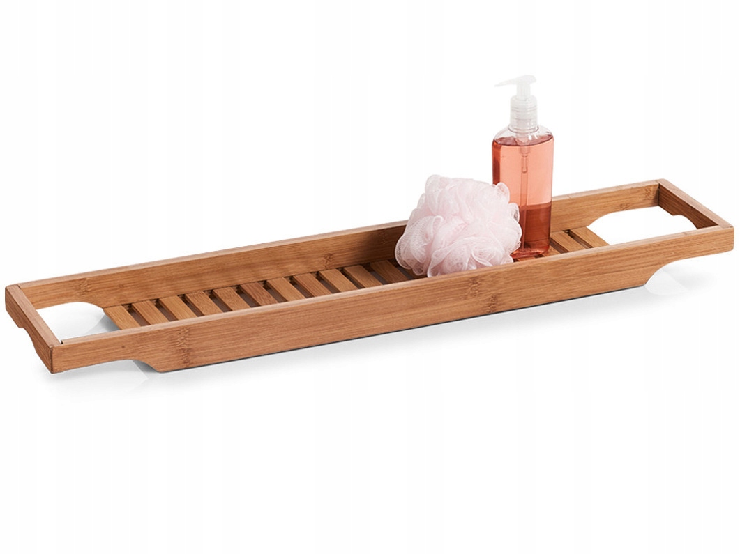 Polička do kúpelne - SPA POLICA NA BAMBOO KÚPEĽŇU na doplnky 70 cm