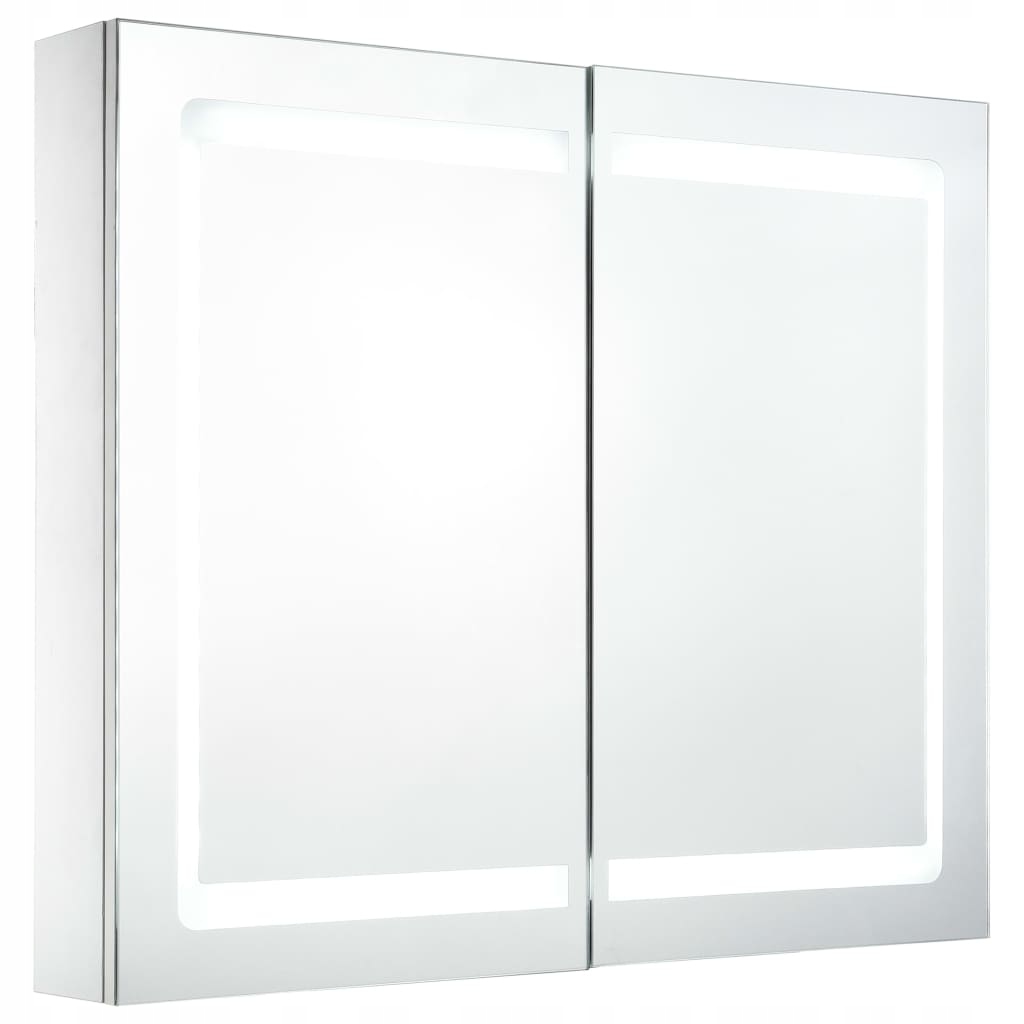 Polička do kúpelne - SKRINKA KÚPEĽŇA S ZRKADLOM A LED 80x12,2x68