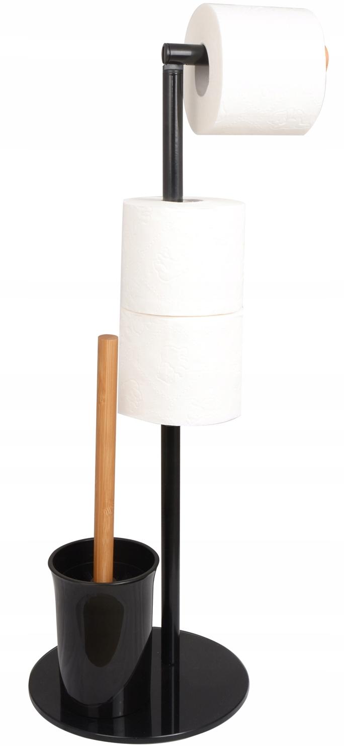 Držiak papiera WC kefa + držiak LOFT BAMBOO vešiak na papier