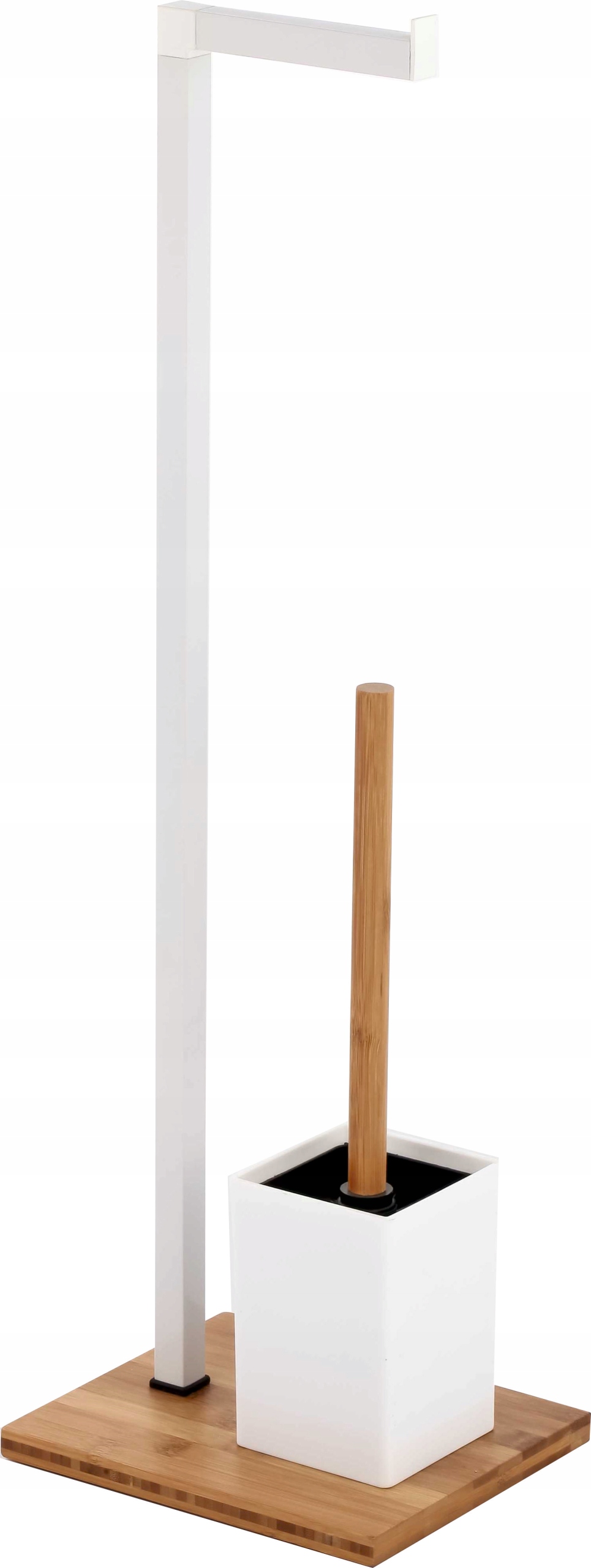 Držiak papiera BIELY KÚPEĽŇOVÝ STOJAN NA PAPIER + BAMBUSOVÝ KEFU