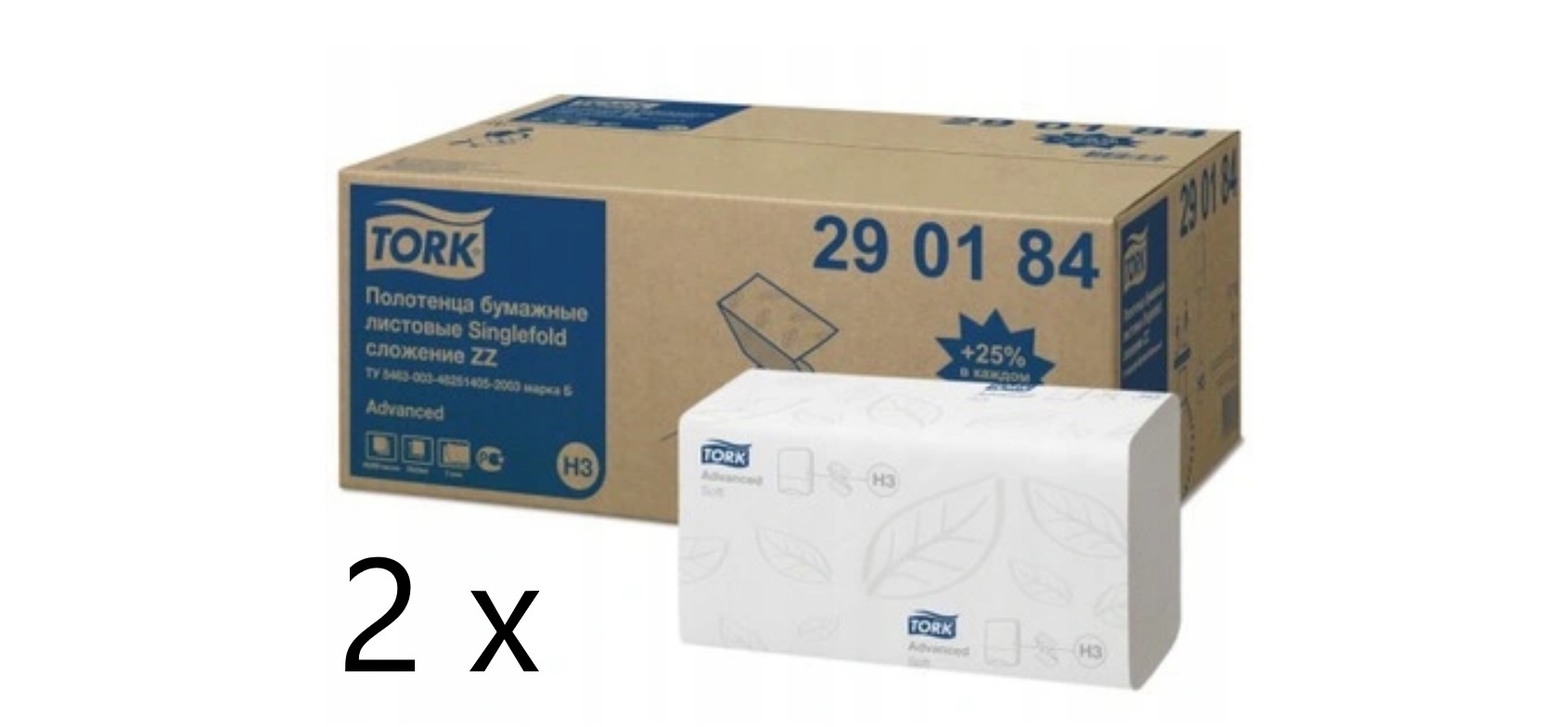 Držiak papiera TORK 290184 Z-Z uterák biela vrstva II 2x4000ks