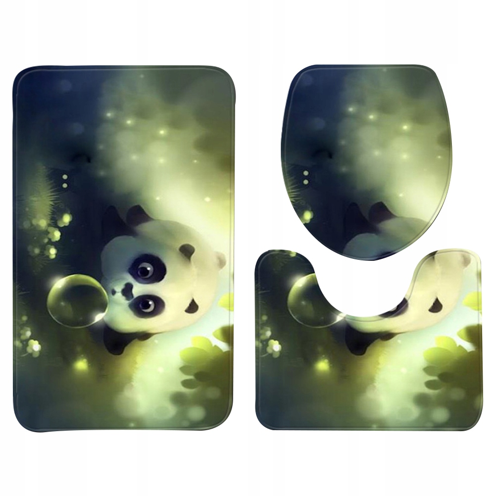 Držiak papiera 1 sada 3ks kúpeľňových kobercov Cute Panda