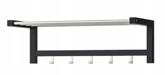 Vešiak - IKEA TJUSIG Polica na klobúky, čierna 79 cm