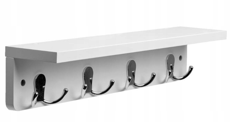 Vešiak - Vešiak CHROME oblečenie 45cm 8 vešiakov drevená oceľ