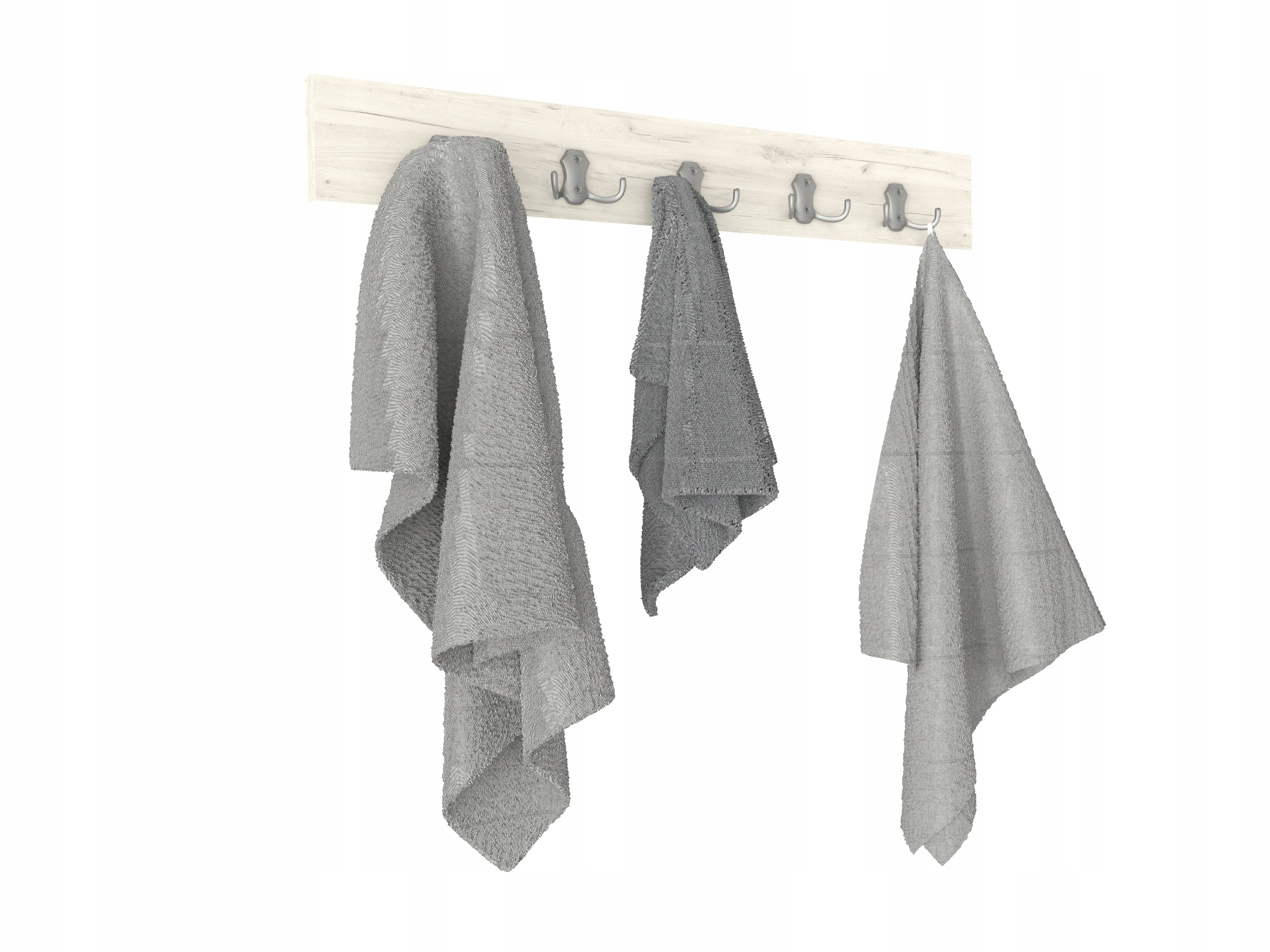 Vešiak - Vešiak na stenu do kúpeľne na uteráky PINE 70 cm