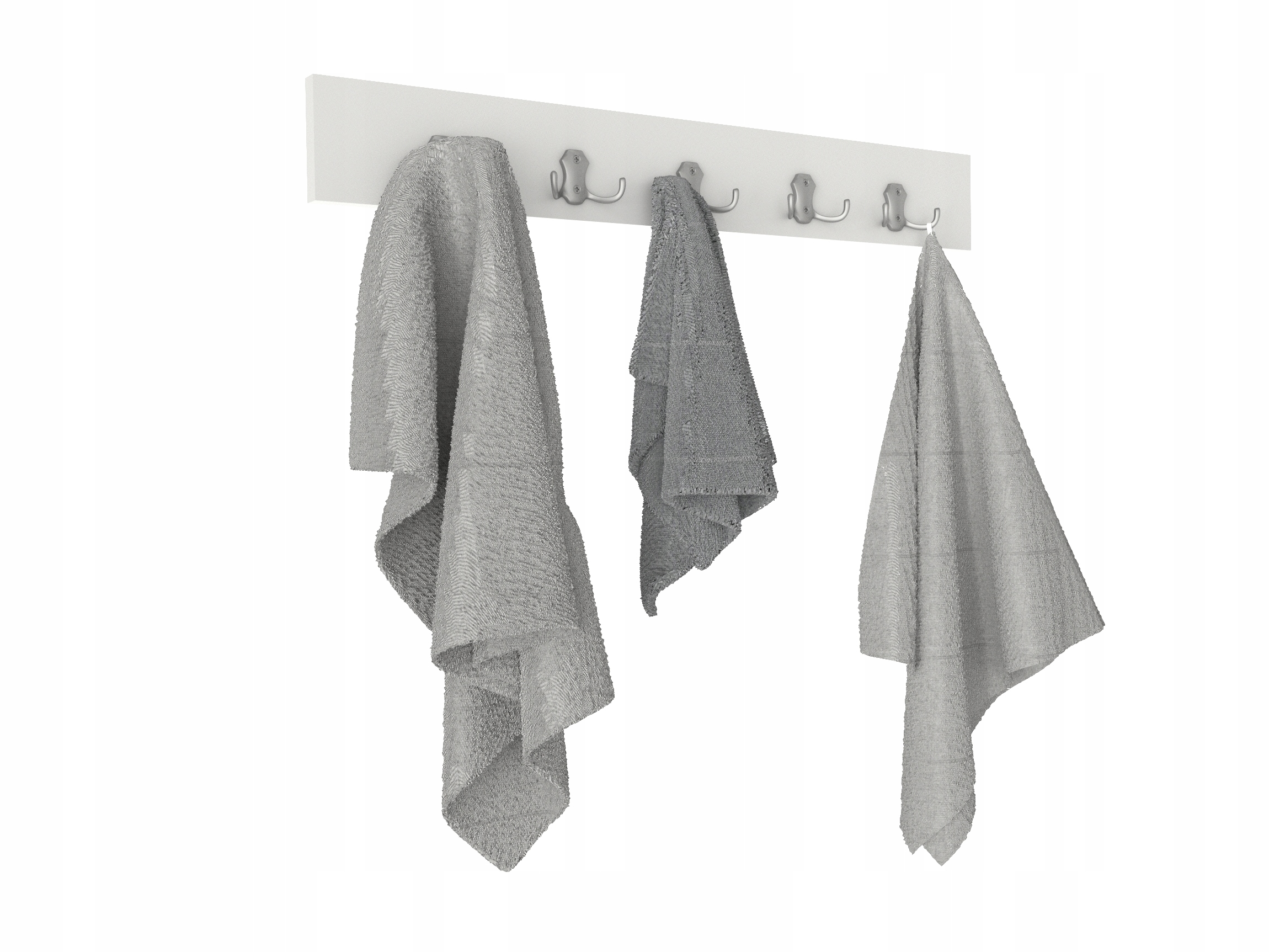 Vešiak - BIELY kúpeľňový vešiak na stenu 70cm