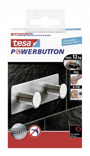 Vešiak - W3B56 Dvojitý hák klasický, TESA Powerbutton