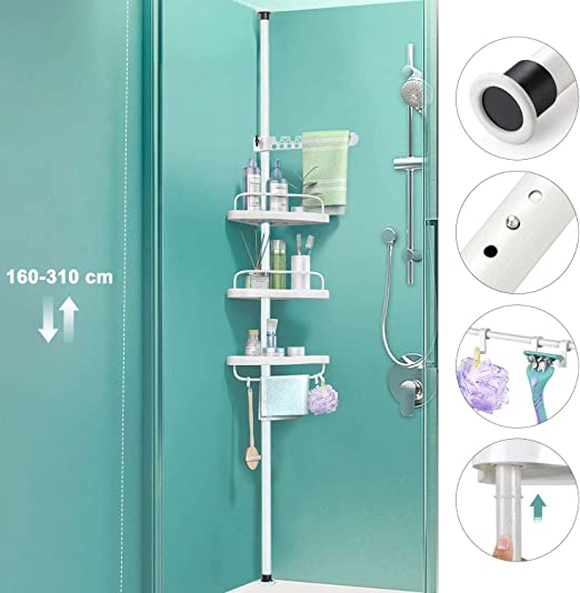 Kupelňový set doplnkov - Rohová knižnica KINLO pre sprchovú kabínu H2720